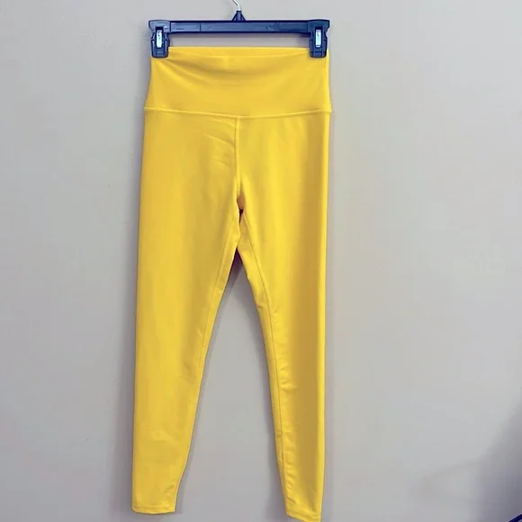 Sage, bright, yellow leggings, comfy, and soft - Picture 2 of 3